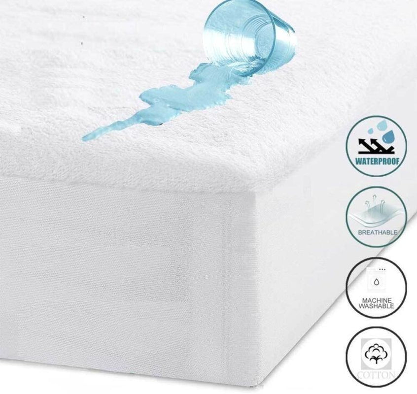 Non Noisy Waterproof Extra Deep Mattress Protector Fitted Bed Cover Double King