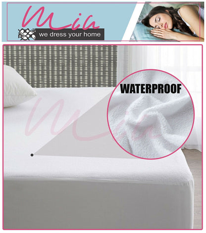 Non Noisy Waterproof Extra Deep Mattress Protector Fitted Bed Cover Double King