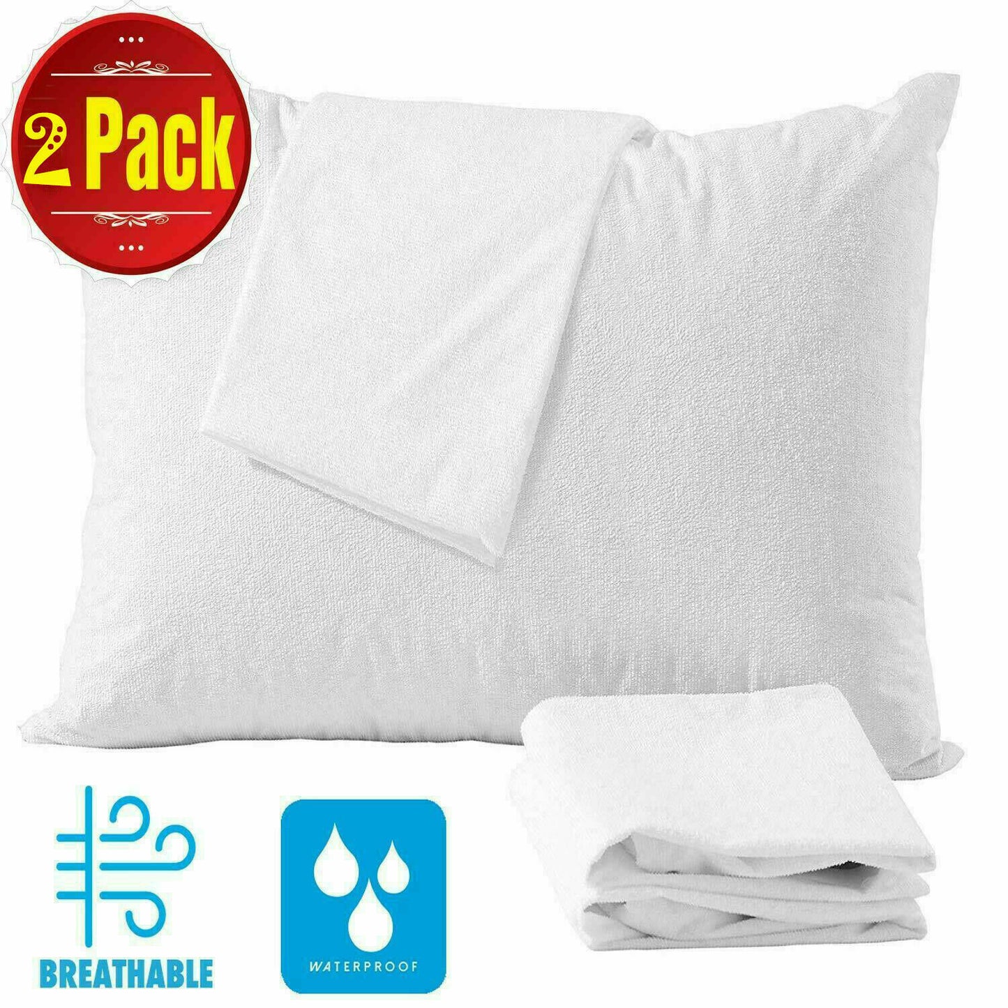 Non Noisy Waterproof Extra Deep Mattress Protector Fitted Bed Cover Double King