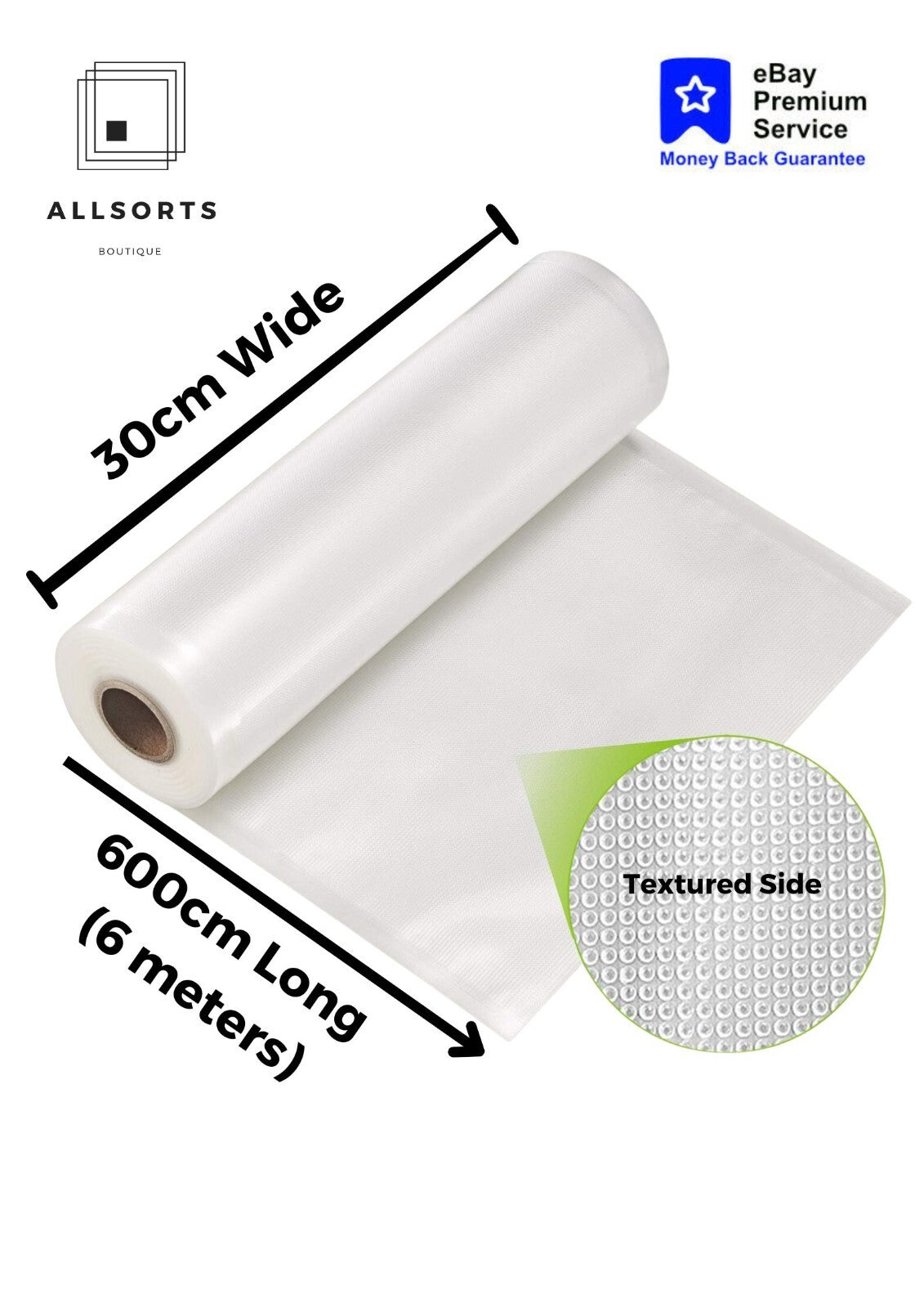 Food Vacuum Sealer Rolls Bags Vaccum Food Storage Saver Seal Bag Pack Embossed