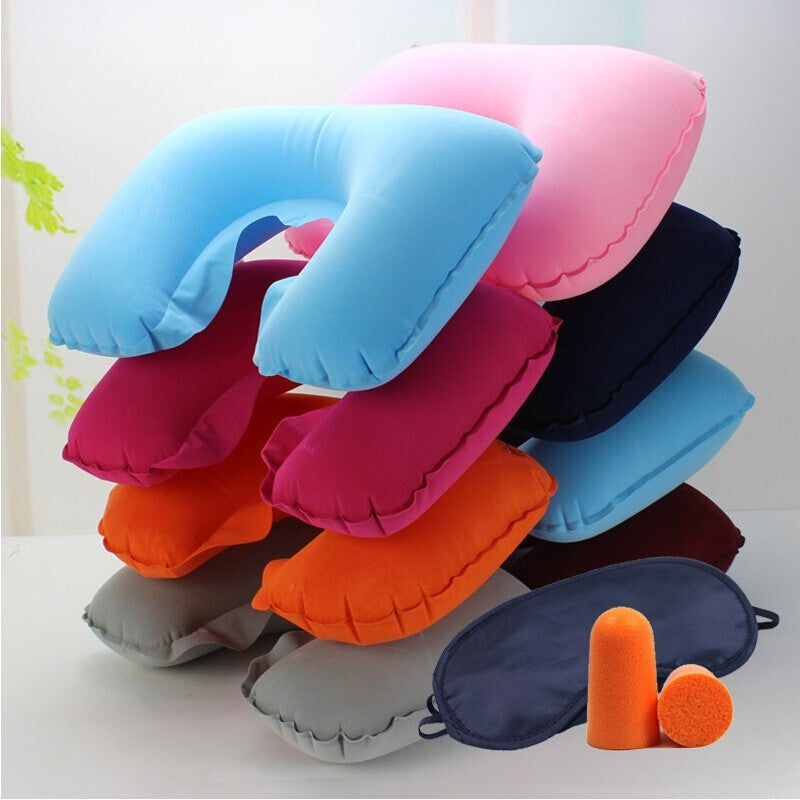 Neck Pillow Inflatable Travel Head Rest Cushion Support Camping Pillow Waiting