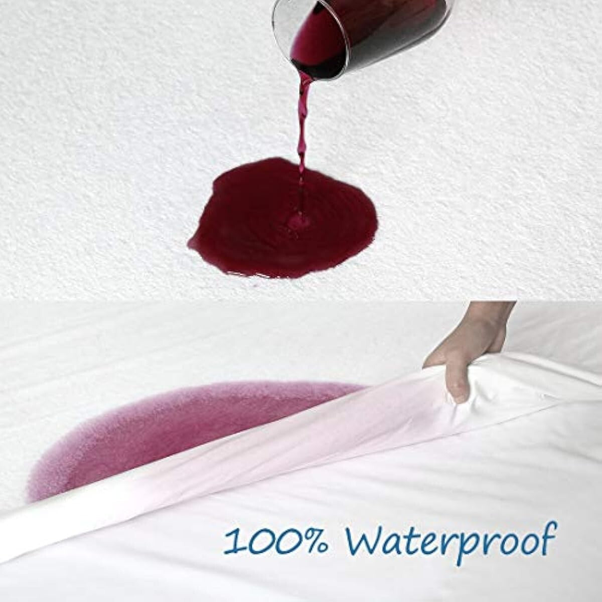Non Noisy Waterproof Extra Deep Mattress Protector Fitted Bed Cover Double King