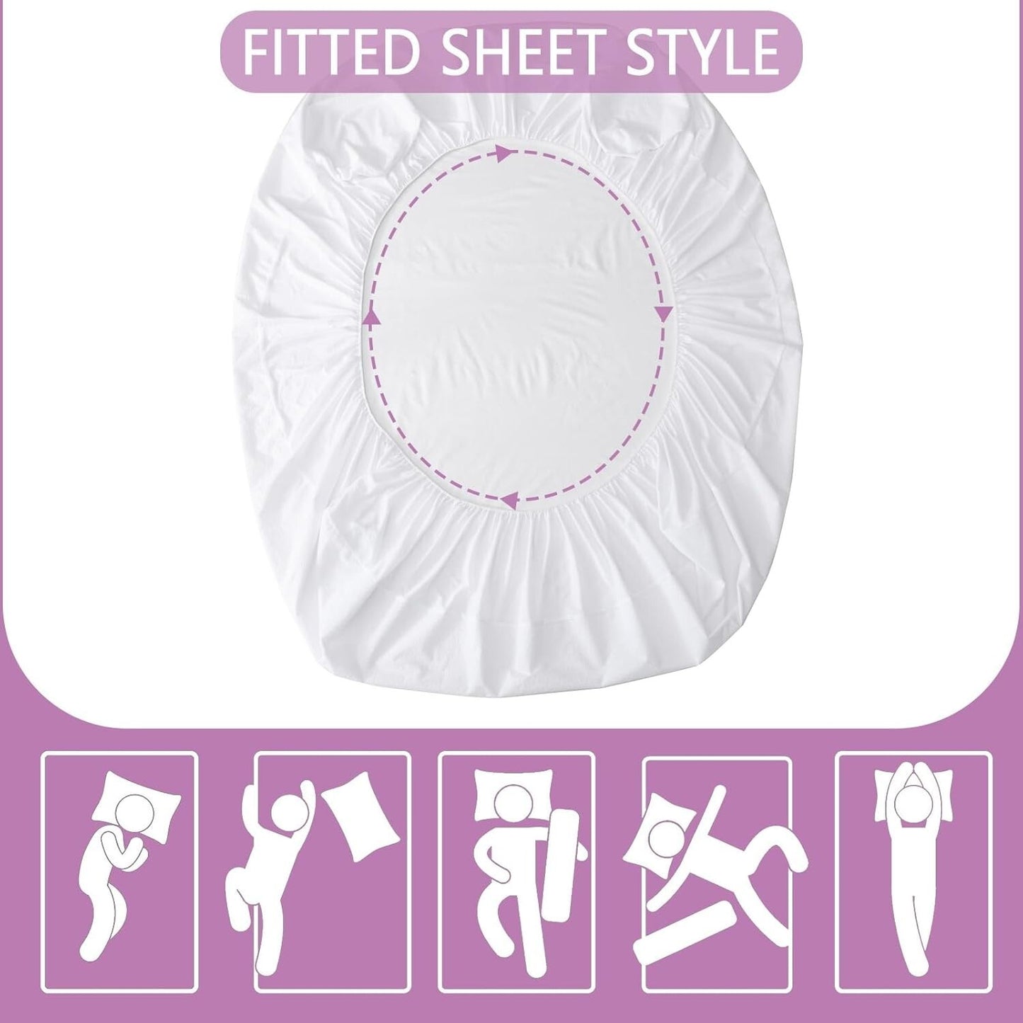 Non Noisy Waterproof Extra Deep Mattress Protector Fitted Bed Cover Double King