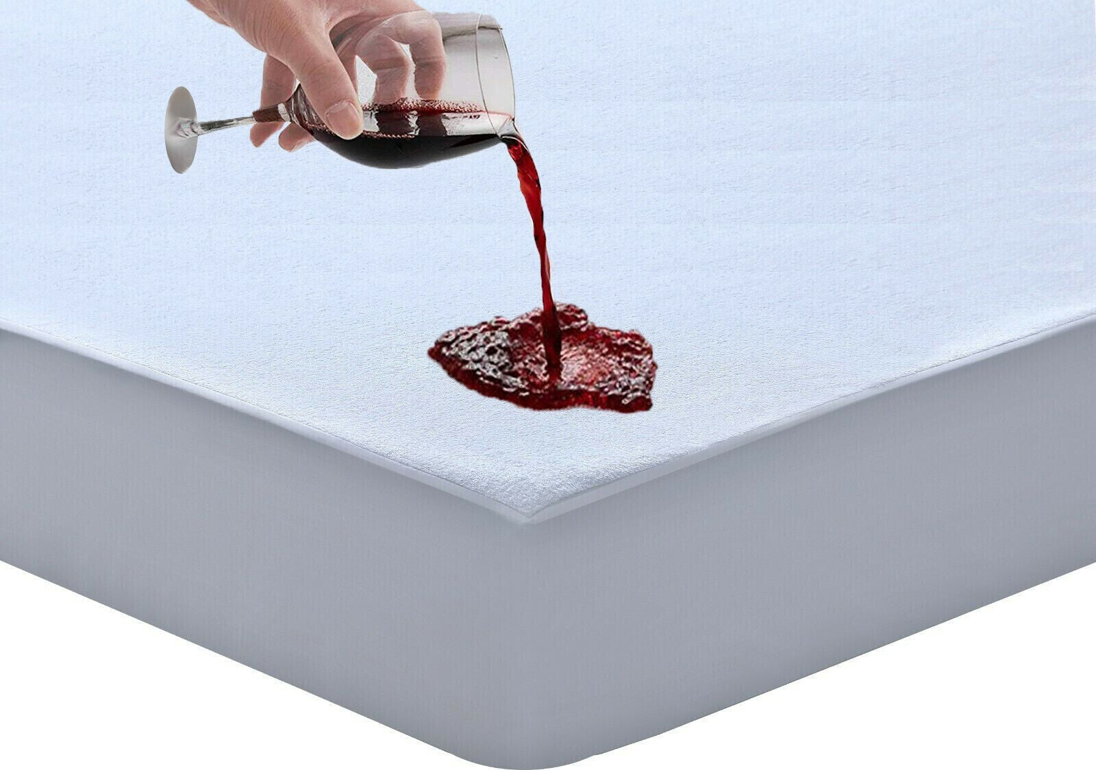 Non Noisy Waterproof Extra Deep Mattress Protector Fitted Bed Cover Double King