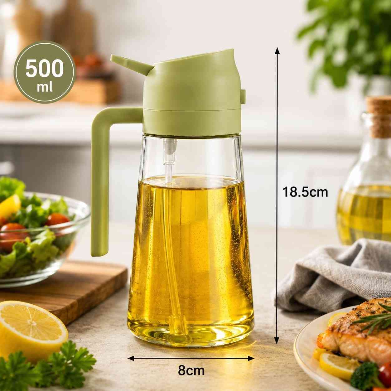 Chamwall 2-in-1 Glass Oil Sprayer & Dispenser