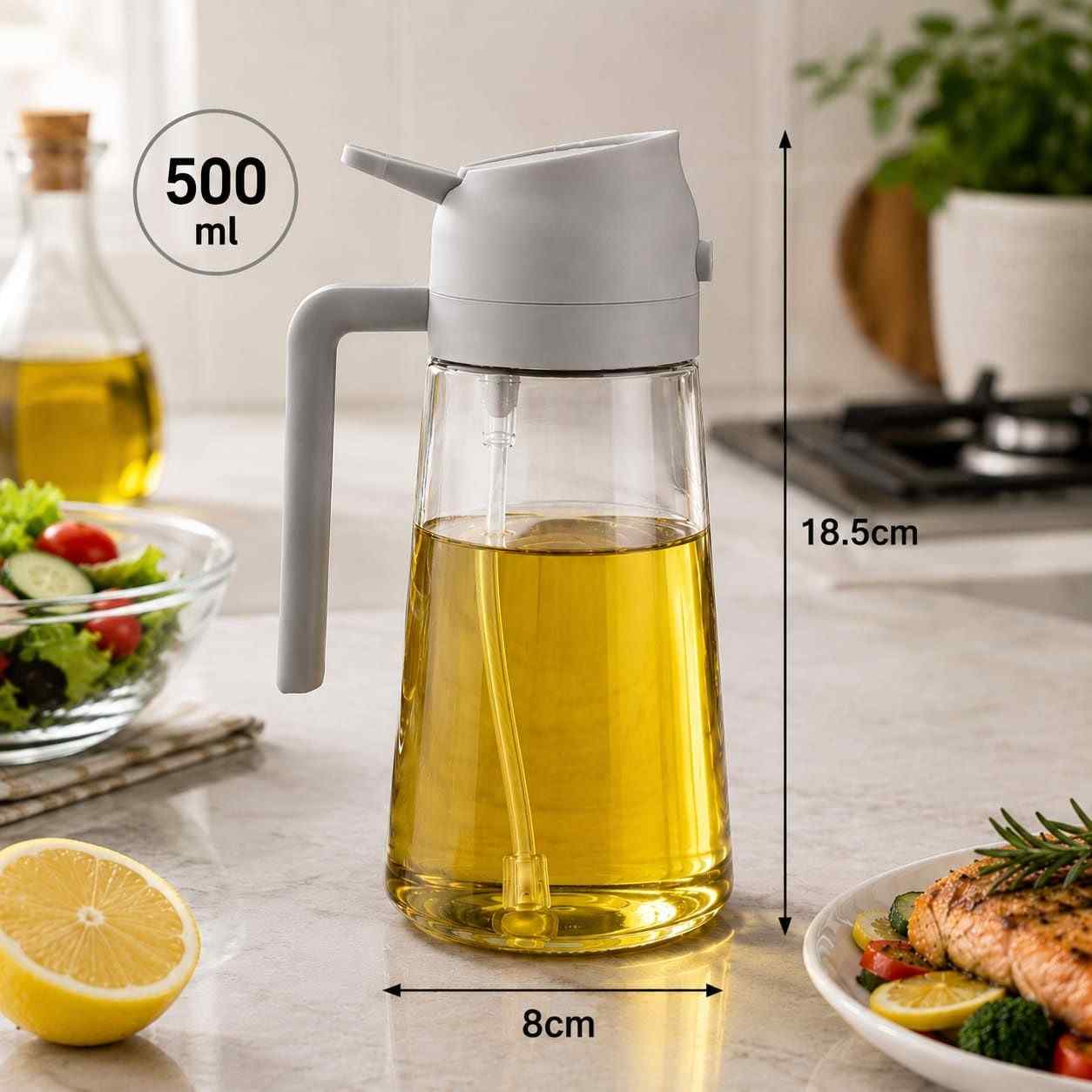 Chamwall 2-in-1 Glass Oil Sprayer & Dispenser