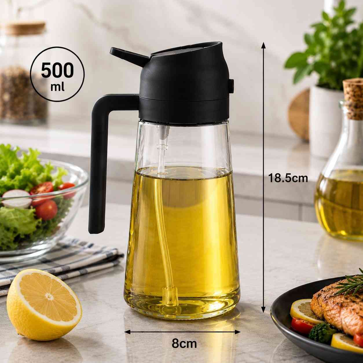 Chamwall 2-in-1 Glass Oil Sprayer & Dispenser