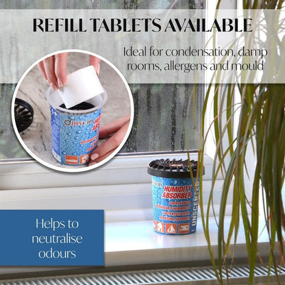 Dehumidifier Moisture Absorbers Tubs & Refill Tablets Neutral for Home & Travel