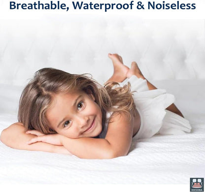 Non Noisy Waterproof Extra Deep Mattress Protector Fitted Bed Cover Double King