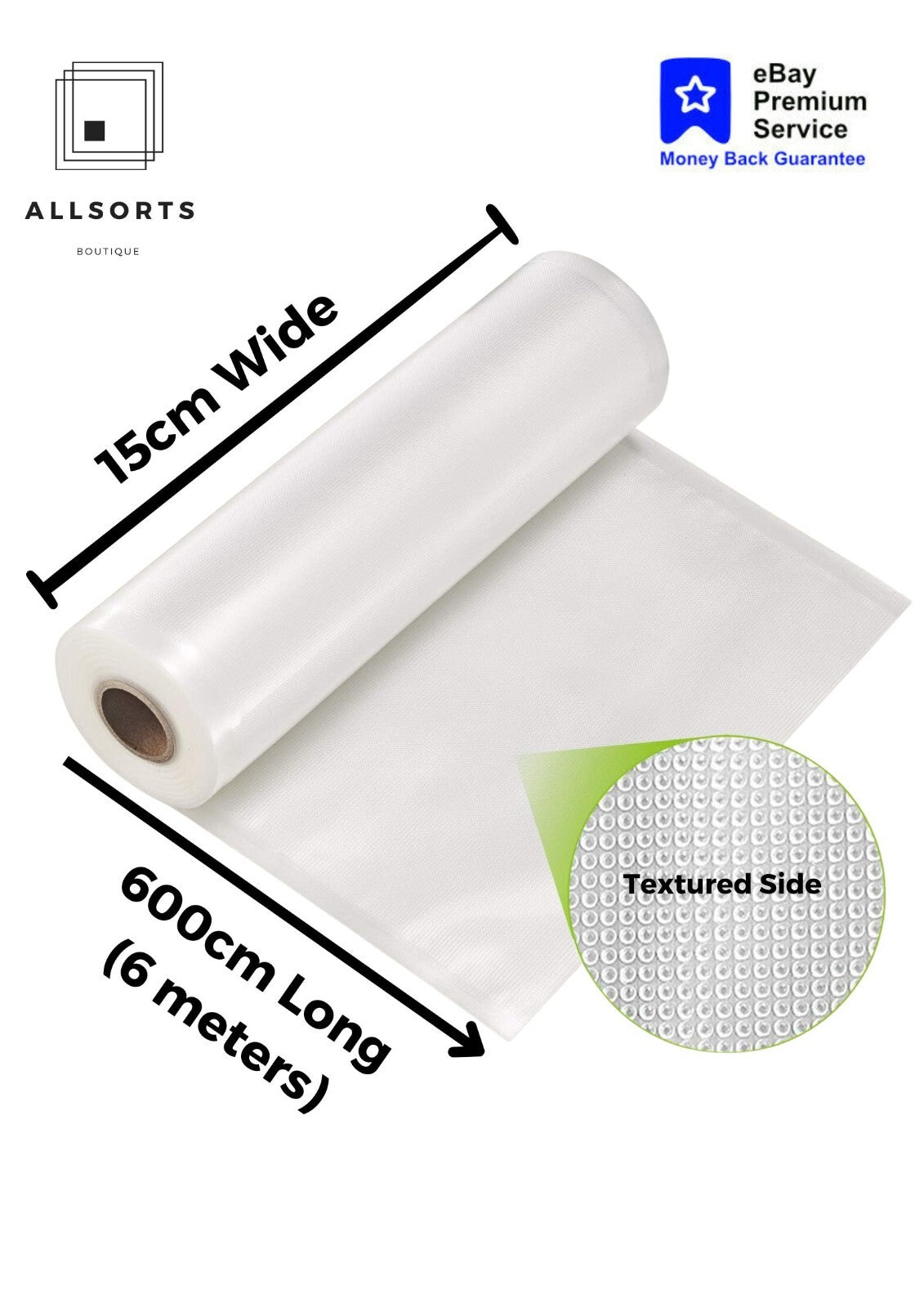 Food Vacuum Sealer Rolls Bags Vaccum Food Storage Saver Seal Bag Pack Embossed